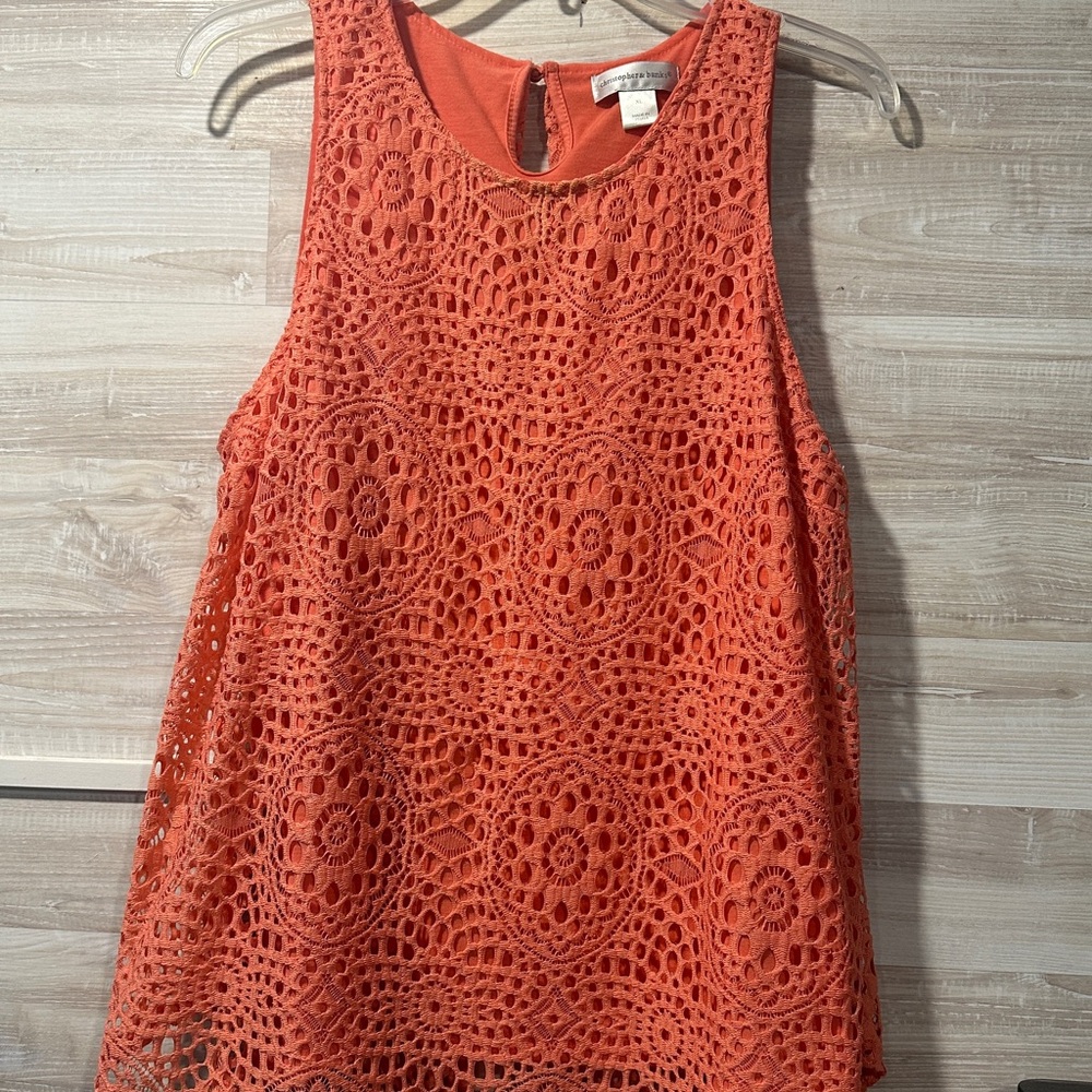 CHRISTOPHER AND BANKS XL ORANGE SLEEVELESS TOP